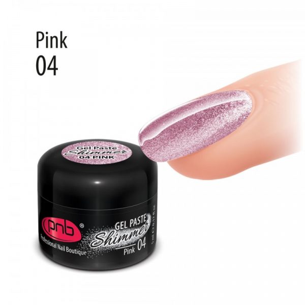 PNB -  Gel Paste Shimmer PNB 04 pink metallic - ג'ל פאסטה עם שימר 04 - Image 2