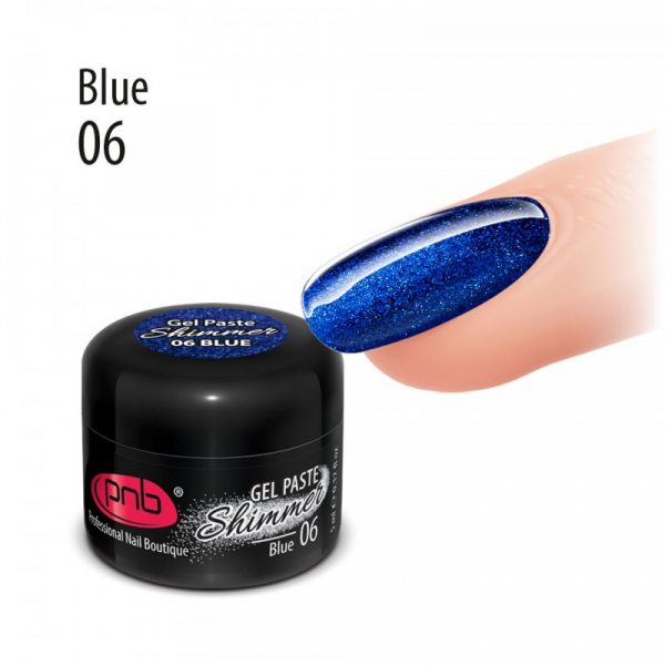 PNB -  Gel paste with shimmer PNB 06 blue - ג'ל פאסטה עם שימר 06 - Image 2
