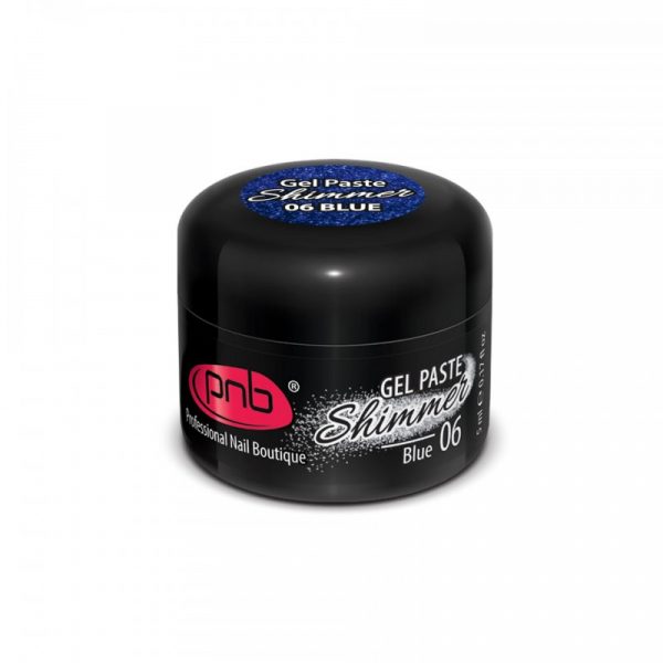 PNB -  Gel paste with shimmer PNB 06 blue - ג'ל פאסטה עם שימר 06 - Image 4