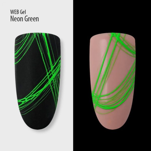 PNB - Gel spider web PNB green, neon - ספיידר ג'ל צבע ירוק זוהר - 5 מל - Image 2