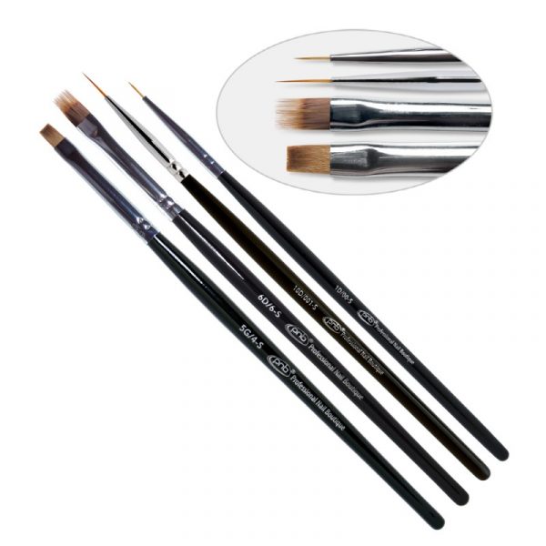 PNB - Set of brushes PNB №2 "Master pro" - (סט 4 מברשות מאסטר לעיצוב (ניילון