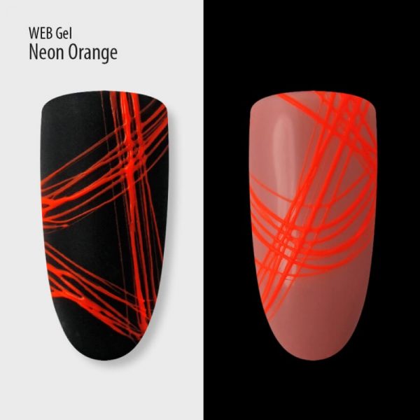 PNB - Gel spider web PNB orange, neon - ספיידר ג'ל צבע כתום זוהר - 5 מל - Image 2