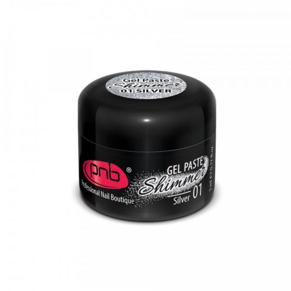 PNB - Gel paste with shimmer PNB 01 silver - ג'ל פאסטה עם שימר 01 - Image 4