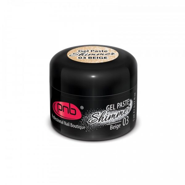 PNB - Gel paste with shimmer PNB 03 beige - ג'ל פאסטה עם שימר 03 - Image 4