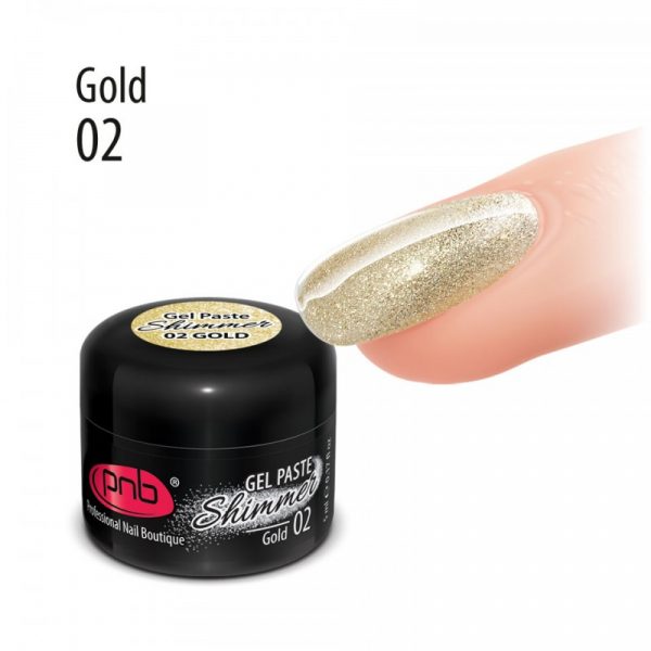 PNB - Gel paste with shimmer PNB 02 gold - ג'ל פאסטה עם שימר 02 - Image 2