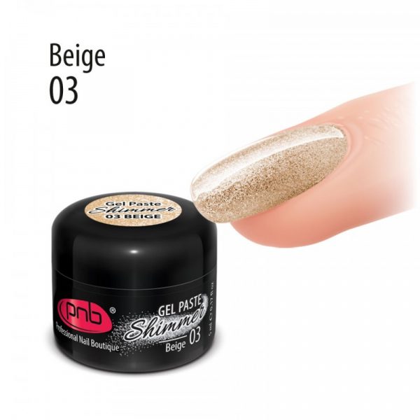 PNB - Gel paste with shimmer PNB 03 beige - ג'ל פאסטה עם שימר 03 - Image 2