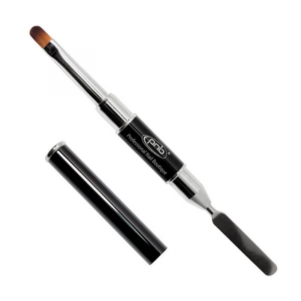 PNB - Brush + spatula 2 in 1 - מברשת לג'ל ופוליג'ל עם שפכטל - Image 4
