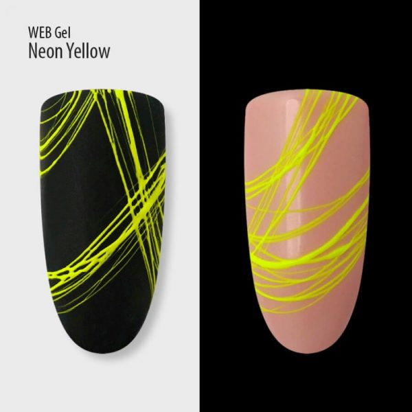 PNB - Gel spider web PNB yellow, neon - ספיידר ג'ל צבע צהוב זוהר - 5 מל - Image 2