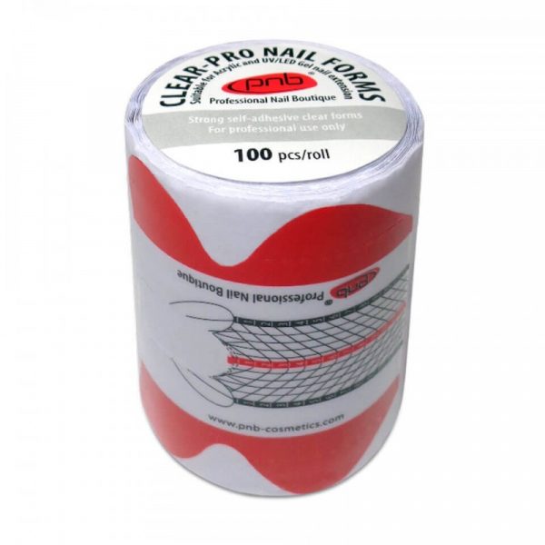 PNB - Forms for modeling transparent (PVC-plastic) / Clear-Pro Nail Forms PNB - טיפסים לבנייה שקוף 100 יחידות - Image 4