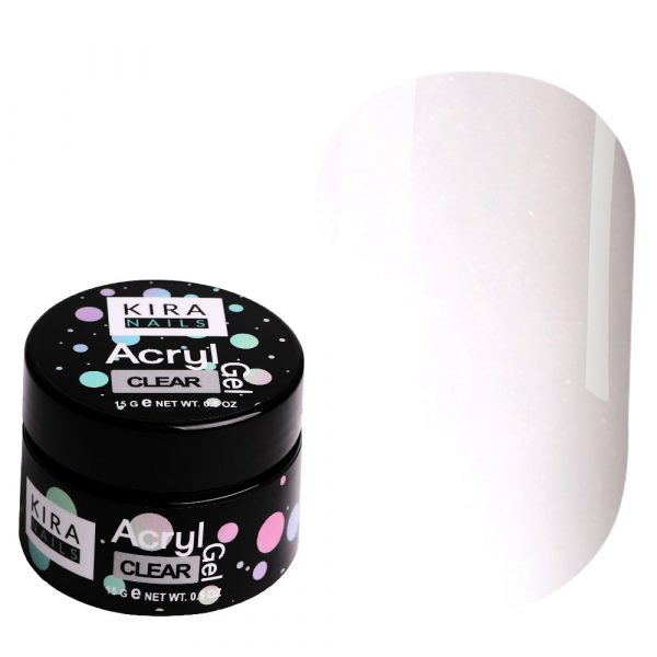Kira Nails  - Acryl Gel - Clear, 15 gr - אקריל ג'ל שקוף קופסא 15 מל