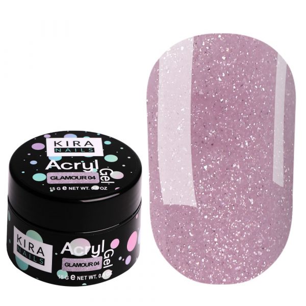 Kira Nails - Acryl Gel - Glamor 04 15 gr - אקריל ג'ל נוצץ 04 - קופסא 15 מל