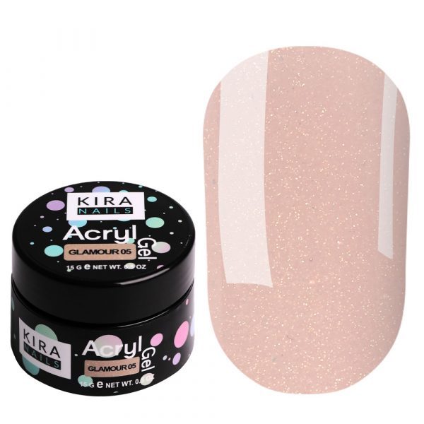 Kira Nails - Acryl Gel - Glamor 05 15 gr - אקריל ג'ל נוצץ 05 - קופסא 15 מל