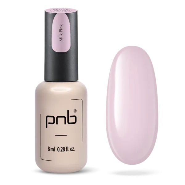 PNB -  Revital Base with nylon fibers Fiber Base Hema free, milky pink, 8 ml -פייבר בייס - בסיס עם סיבים - ורוד חלבי 8 מל