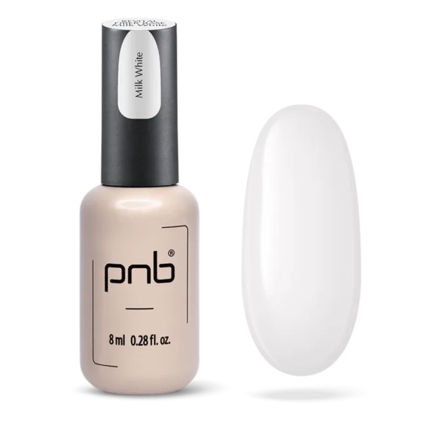 PNB - Revital Base with nylon fibers Fiber Base Hema free, milk white, 8 ml - פייבר בייס - בסיס עם סיבים - לבן חלבי 8 מל