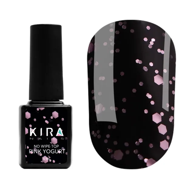 Kira Nails - No Wipe Top Pink Yogurt 6 ml - טופ יוגורט ללא נטרול 6 מל
