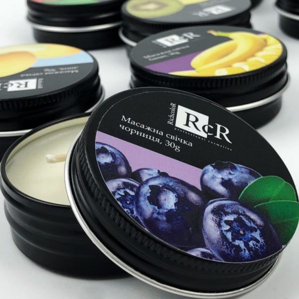 Richcolor  - Blueberry massage candle, 30 g - נר עיסוי אוכמניות, 30 גרם - Image 2