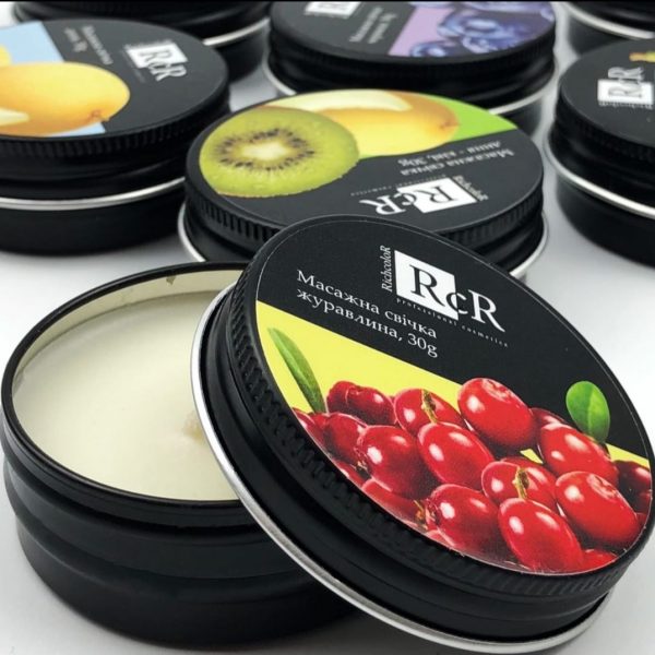 Richcolor  - Cranberry massage candle, 30 g - נר עיסוי חמוציות, 30 גרם - Image 2