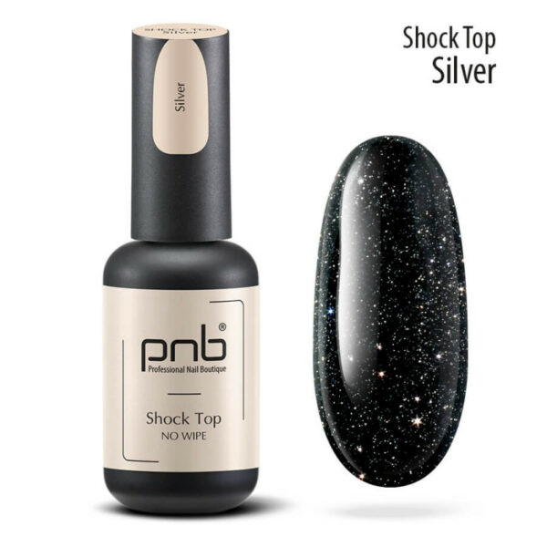 PNB - Shock Top PNB, Silver, No Wipe, 8 ml - טופ שוק כסף ללא נטרול 8 מל