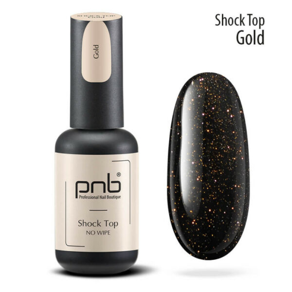 PNB - Shock Top PNB, Gold, No Wipe, 8 ml - טופ שוק זהב ללא נטרול 8 מל