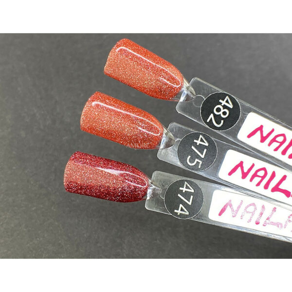 NAILAPEX - REFLECTIVE GEL POLISH №474, cherry, 10 ML - מחזיר אור 474 - Image 2