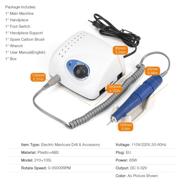 Strong Saeshin - 210/105L Original Dental Micromotor, Nail Drill Machine - 210/105L - מכונת שיוף סטרונג - Image 7