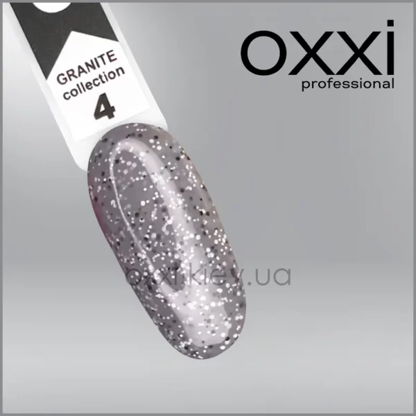 Гель-лак Granite Oxxi 4, сірий з крихтою, 10мл