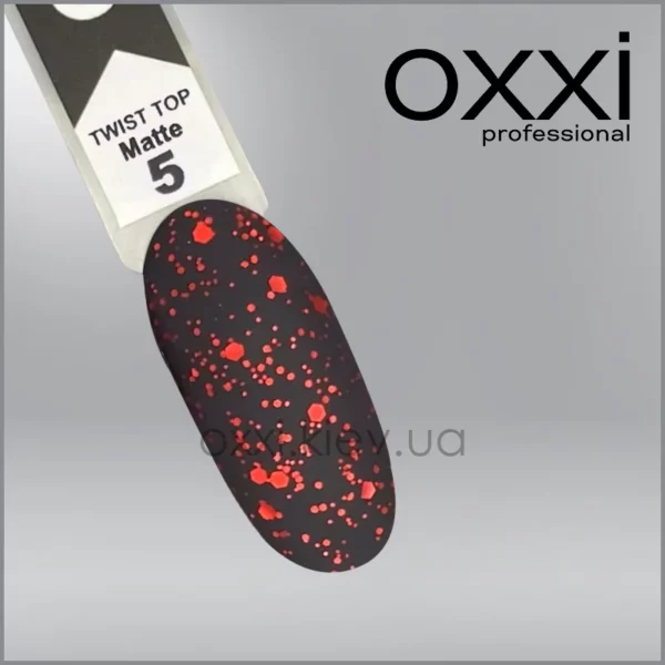 OXXI - TOP FOR GEL POLISH TWIST MATTE TOP 5, 10 ML - טופ מט טוויסט 05