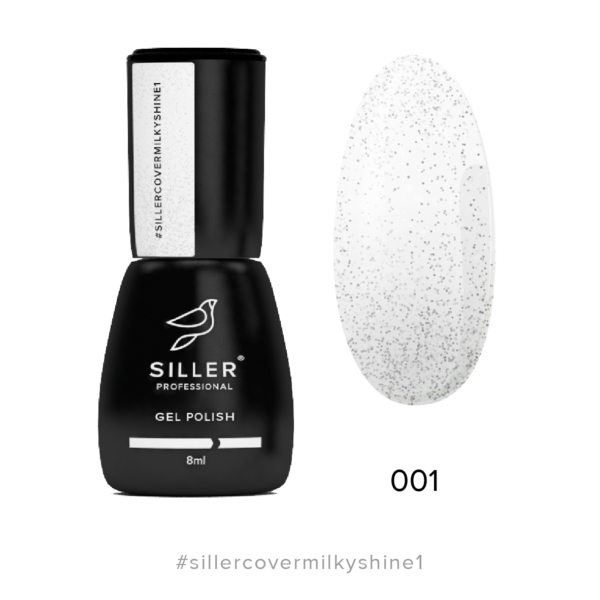 Siller - Cover Base Milky Shine №1 – молочна камуфлююча база з блиском для нігтів, 8мл