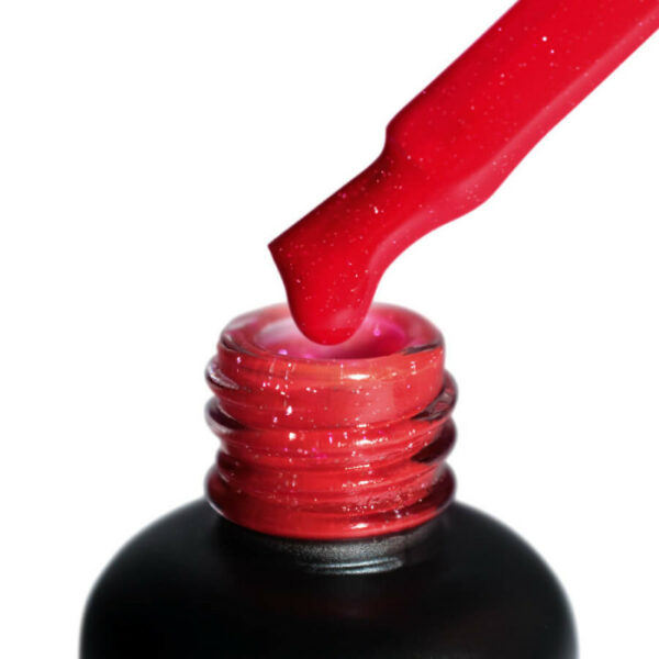 PNB - Reflective base for nails, red / Crystal Base PNB, 8 ml -  כאבר בייס פלאש קריסטל אדום 8 מל - Image 2