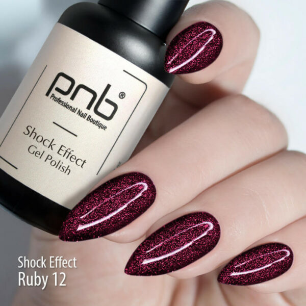 PNB - Gel polish PNB 8ml - Shock Effect, Ruby 12 - אפקט שוק - 12 פלאש - Image 3