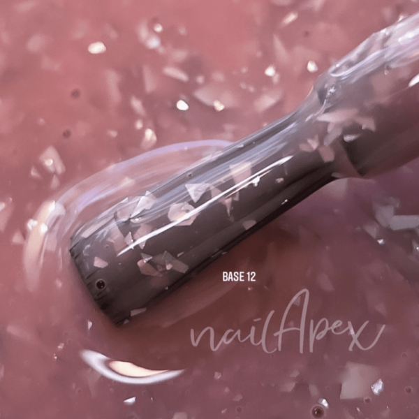 NAILAPEX - French base POTAL №12, 15 ml pink with silver - כאבר בייס פרנץ' פוטל 12 - Image 2