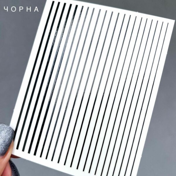 Sticker liner - for nail design - BLACK - מדבקת פס לקישוט ועיצוב הציפורן צבע שחור