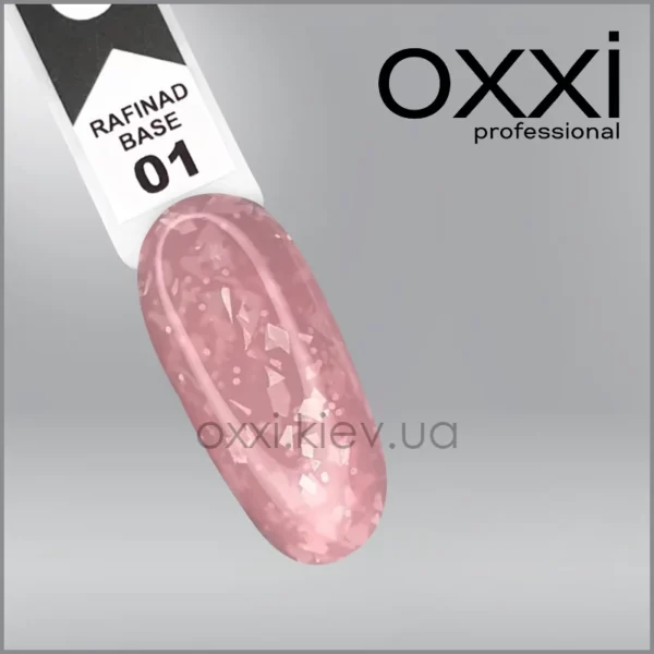 Камуфлююча база Rafinad Base Oxxi Professional 1, світло-рожева з поталлю, 15мл