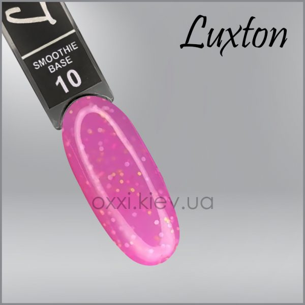 LUXTON - COVER BASE WITH CONFETTI SMOOTHIE pink-purple with confetti No, 10. 10ml - כאבר בייס קונפטי 10 מל, 10 - Image 2