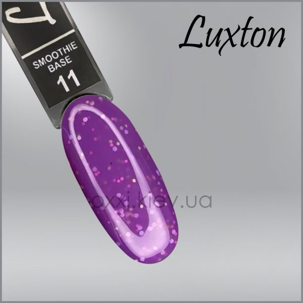 LUXTON - COVER BASE WITH CONFETTI SMOOTHIE purple with confetti No, 11. 10ml - כאבר בייס קונפטי 10 מל, 11 - Image 2
