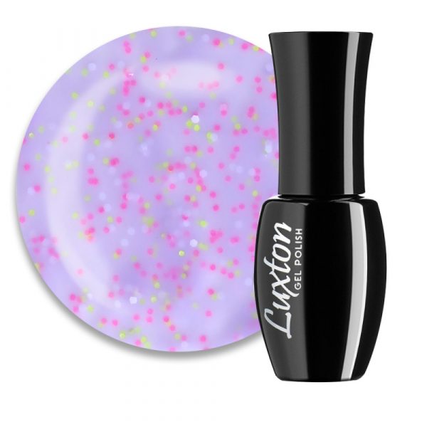 LUXTON - COVER BASE WITH CONFETTI SMOOTHIE soft purple with confetti No, 2. 10ml - כאבר בייס קונפטי 10 מל, 02