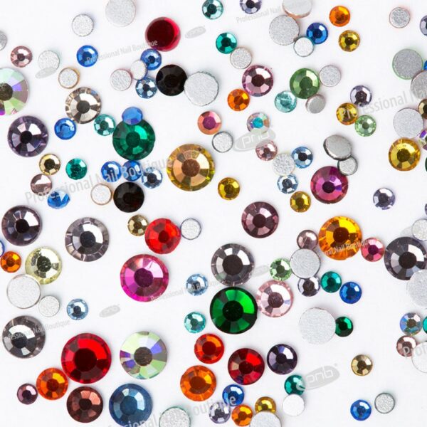 PNB rhinestones multi-colored, mix sizes, glass - אבנים לקישוט רב צבעוניות, מיקס גדלים, זכוכית - Image 2