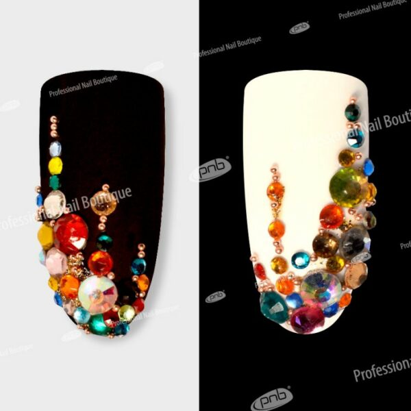 PNB rhinestones multi-colored, mix sizes, glass - אבנים לקישוט רב צבעוניות, מיקס גדלים, זכוכית - Image 3