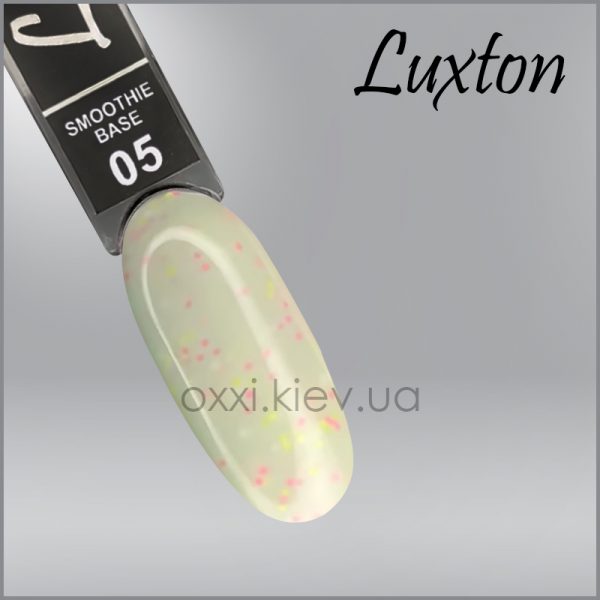 LUXTON - COVER BASE WITH CONFETTI SMOOTHIE marshmallow-yellow with confetti No, 5. 10ml - כאבר בייס קונפטי 10 מל, 05 - Image 2