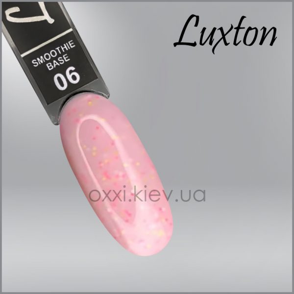 LUXTON - COVER BASE WITH CONFETTI SMOOTHIE light pink with confetti No, 6. 10ml - כאבר בייס קונפטי 10 מל, 06 - Image 2
