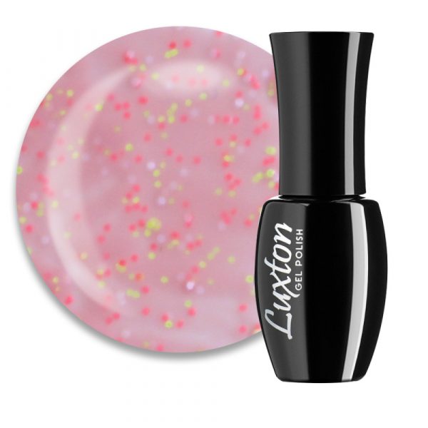 LUXTON - COVER BASE WITH CONFETTI SMOOTHIE light pink with confetti No, 6. 10ml - כאבר בייס קונפטי 10 מל, 06
