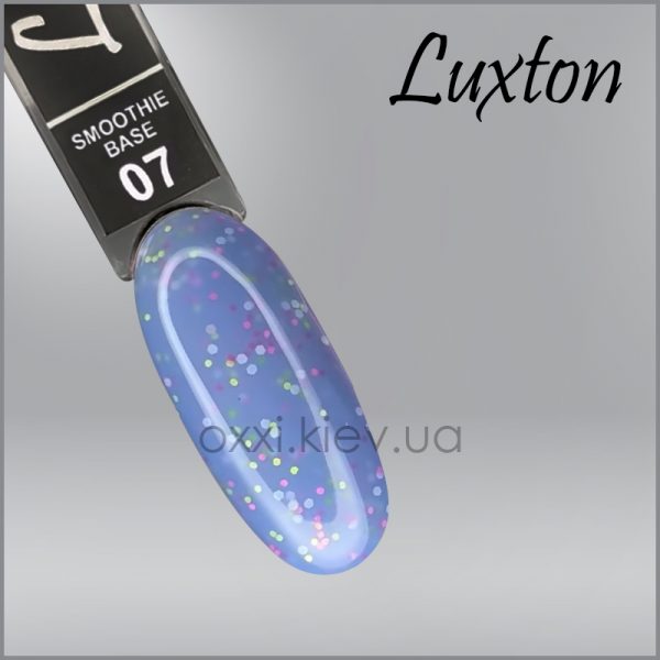 LUXTON - COVER BASE WITH CONFETTI SMOOTHIE blue with confetti No, 7. 10ml - כאבר בייס קונפטי 10 מל, 07 - Image 2