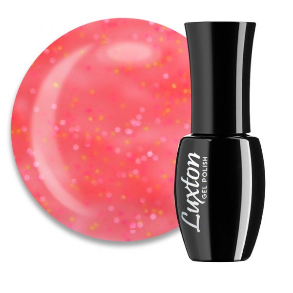 LUXTON - COVER BASE WITH CONFETTI SMOOTHIE pink peach with confetti No, 9. 10ml - כאבר בייס קונפטי 10 מל, 09