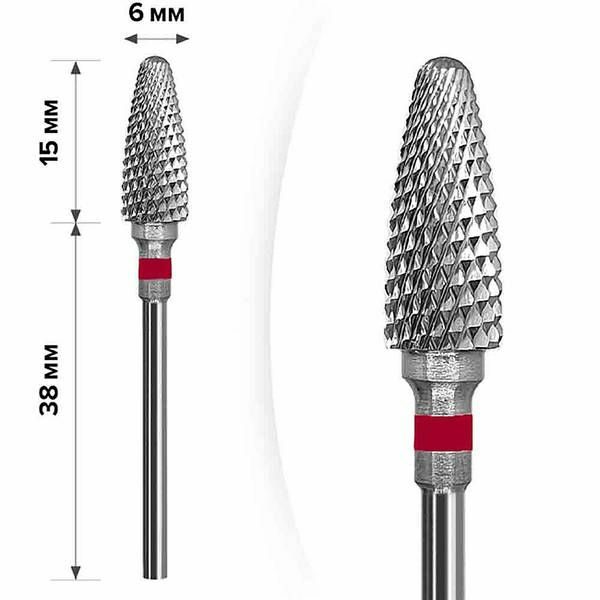 Carbide drill bit 3/32 red,  - ראש הסרת ג'ל קרבייד אדום 3/32