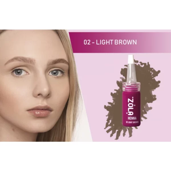 ZOLA - Henna for eyebrows / 02 light brown / , 5 g - 'צבע חינה לגבות 02 חום בהיר 5 גר