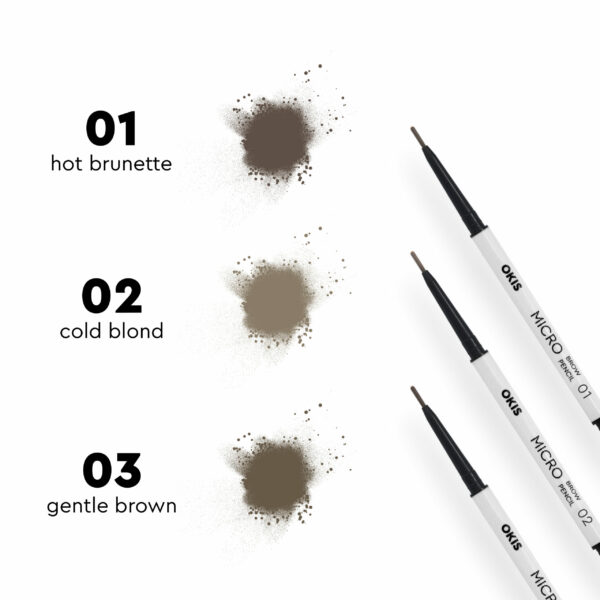 OKIS BROW - Powder pencil for eyebrows Gentle Brown 03, 0.5 g - עיפרון אבקה לגבות צבע חום עדין 03 - Image 3