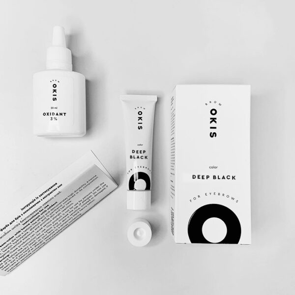 OKIS - Eyebrow cream paint with oxidizer with henna extract in a set of 4 colors in a tube - צבע קרם גבות עם מחמצן עם תמצית חינה בסט של 4 צבעים בשפופרת - Image 3