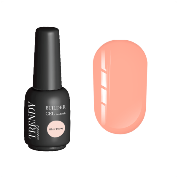 TRENDY - Builder Gel in a bottle Silver Peony 15 ml - ג'ל בנייה בקבוק 15 מל צבע קרמל טבעי