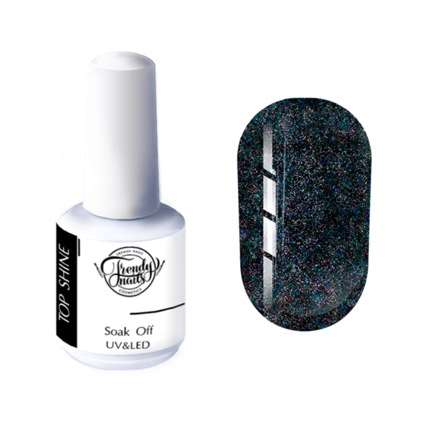 TRENDY - Shine Top 15 ml - טופ גליטר נוצץ ללא נטרול 15 מל