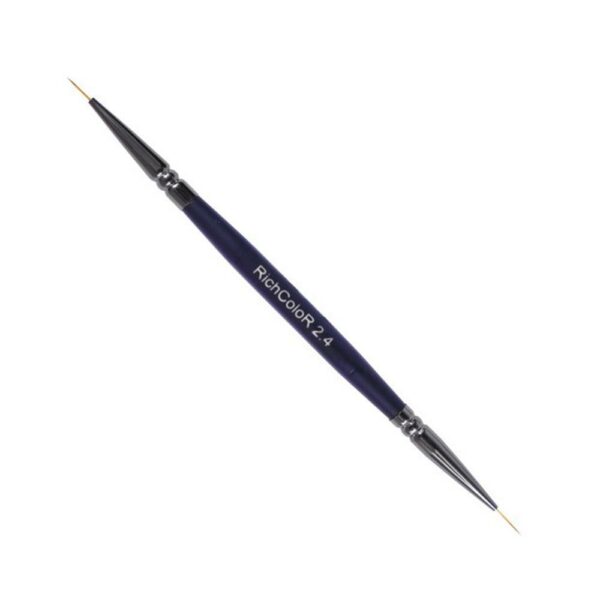 RICHCOLOR - Double-ended brush 2.4 liner (11mm)/liner (9mm) - מברשת כפולת קצוות 2.4 תוחם (11 מ"מ)/לינר (9 מ"מ)